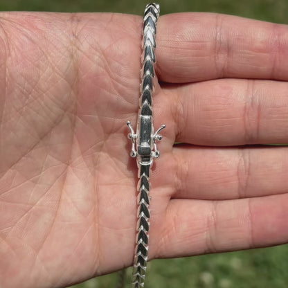 925 Sterling Silver 5mm Rounded Franco Chain Necklace