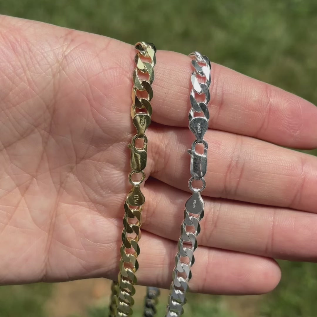 925 Sterling Silver 7mm Curb Chain Necklace