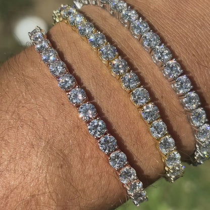 925 Sterling Silver 5mm Tennis Bracelet - CZ Or Moissanite