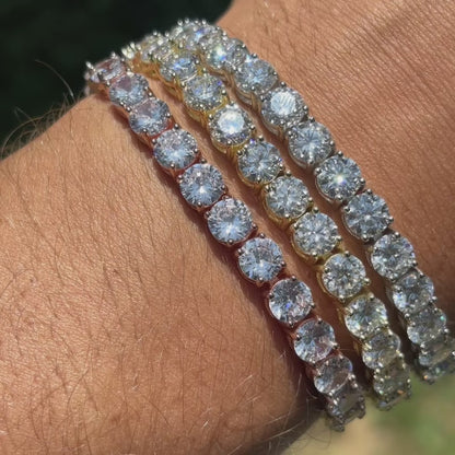 925 Sterling Silver 6mm Tennis Bracelet - CZ Or Moissanite