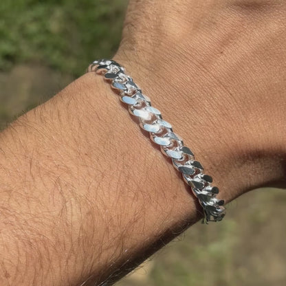 925 Sterling Silver 8mm Miami Cuban Bracelet