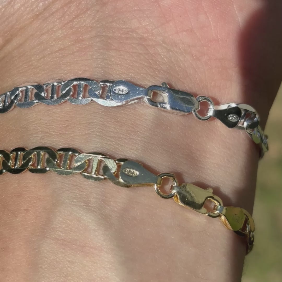 925 Sterling Silver 5mm Mariner Bracelet