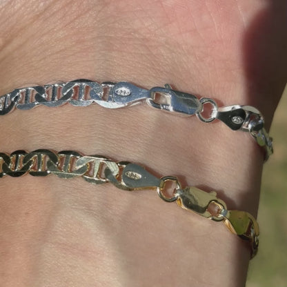 925 Sterling Silver 5mm Mariner Bracelet