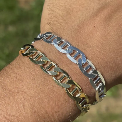 925 Sterling Silver 10mm Mariner Bracelet