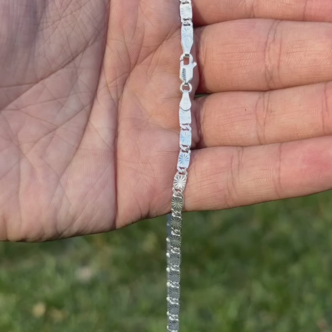 925 Sterling Silver 4mm Valentino Chain Necklace