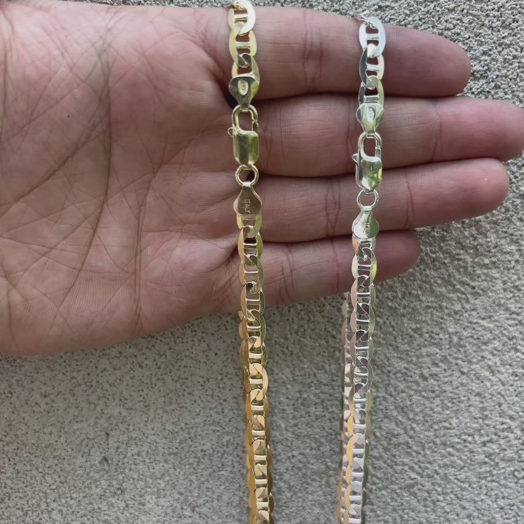 925 Sterling Silver 6mm Mariner Chain Necklace