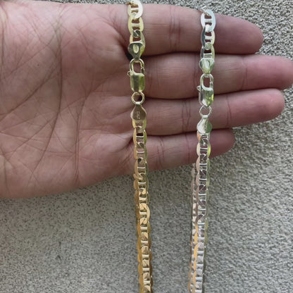 925 Sterling Silver 6mm Mariner Chain Necklace