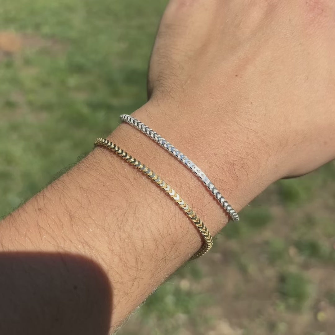 925 Sterling Silver 2.5mm Franco Bracelet