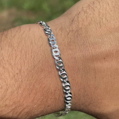 925 Sterling Silver 5.5mm Tiger Eye Bracelet