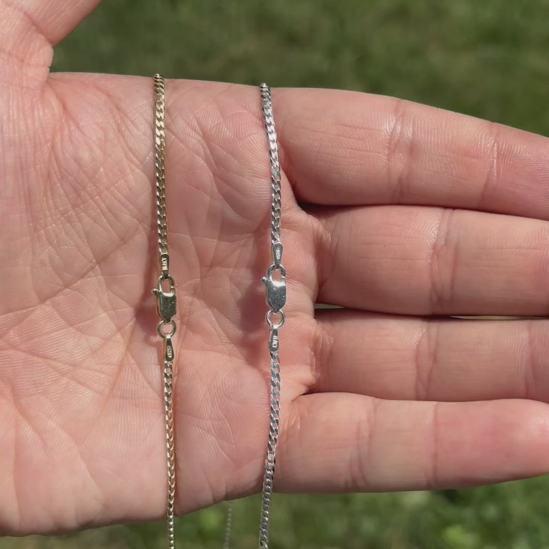 925 Sterling Silver 2mm Curb Chain Necklace