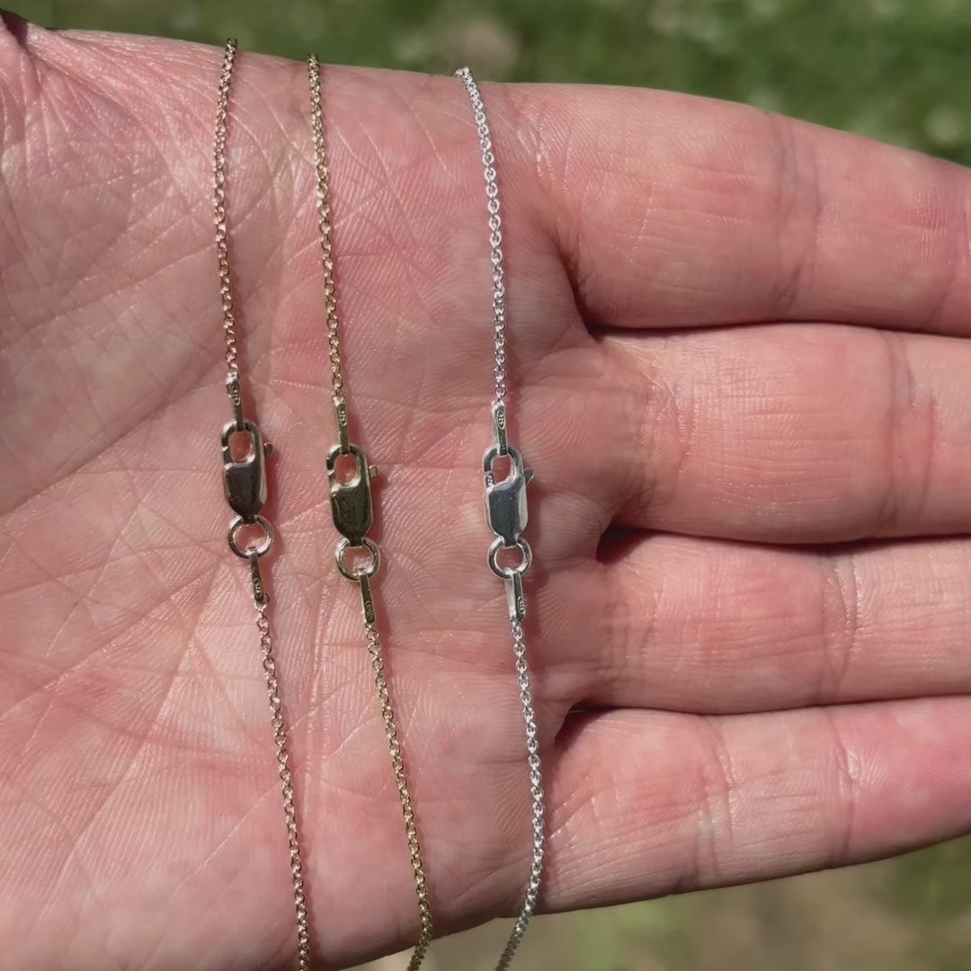 925 Sterling Silver 1mm Cable Chain Necklace