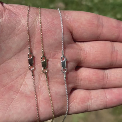 925 Sterling Silver 1mm Cable Chain Necklace