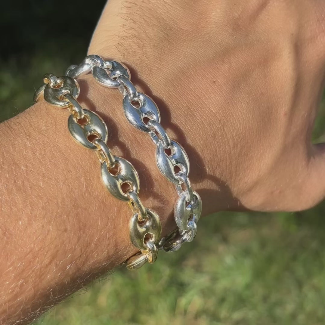 925 Sterling Silver 6mm Puffed Gucci Bracelet