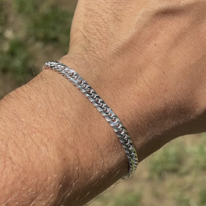 925 Sterling Silver 6mm Double Curb Bracelet