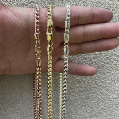 925 Sterling Silver 5mm Franco Chain Necklace