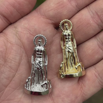 925 Sterling Silver St Lazarus San Lazaro Pendant - Medium