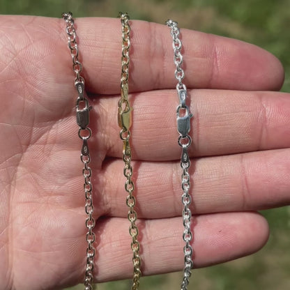 925 Sterling Silver 3mm Cable Chain Necklace