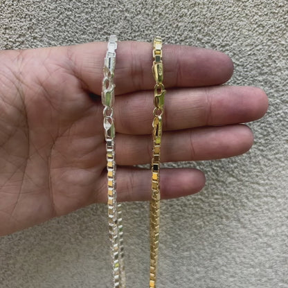 925 Sterling Silver 4mm Box Chain Necklace