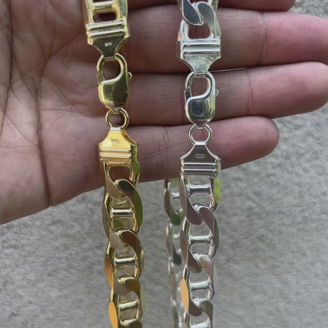 925 Sterling Silver 13mm Mariner Chain Necklace