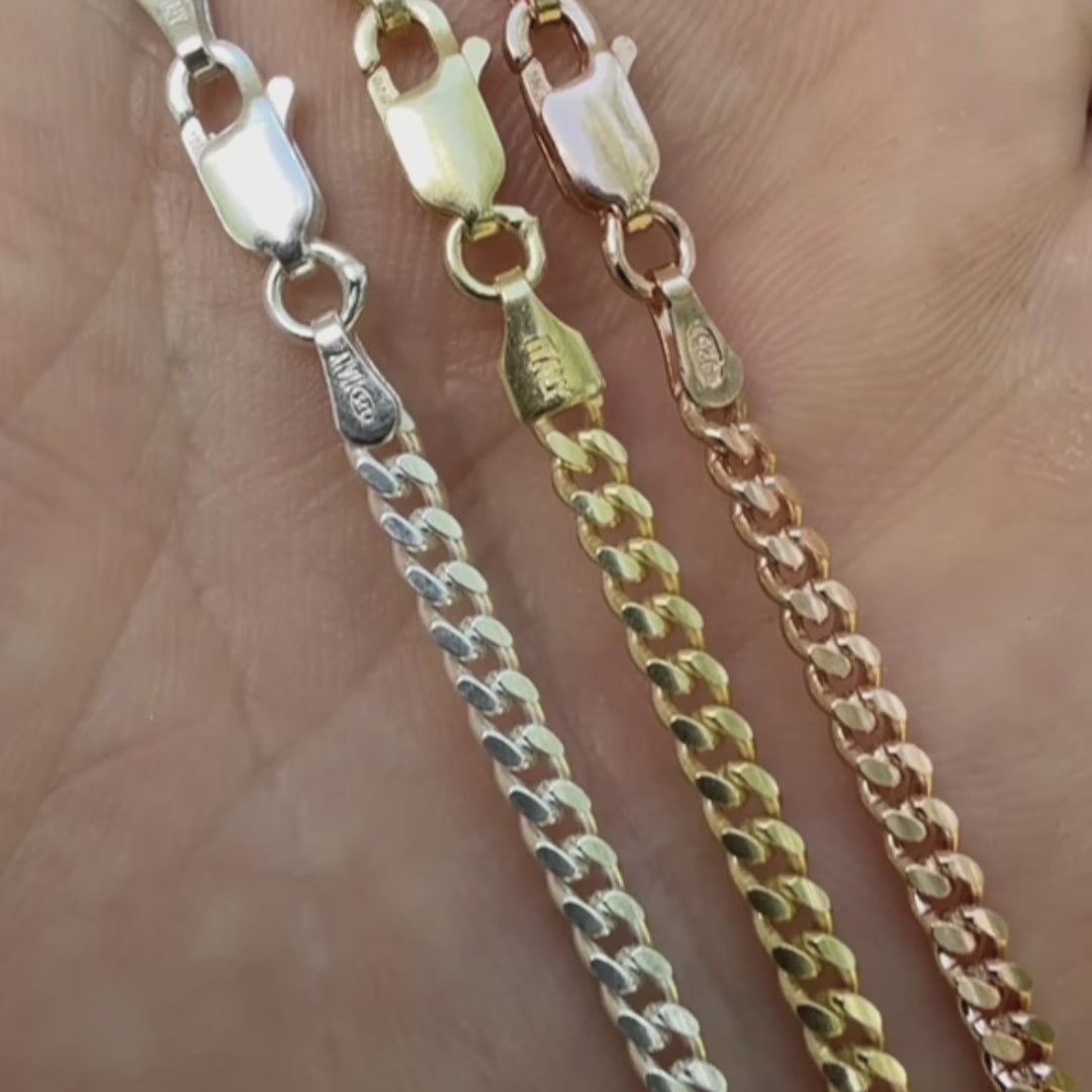 925 Sterling Silver 2.5mm Miami Cuban Chain Necklace