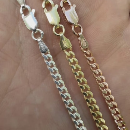 925 Sterling Silver 2.5mm Miami Cuban Chain Necklace