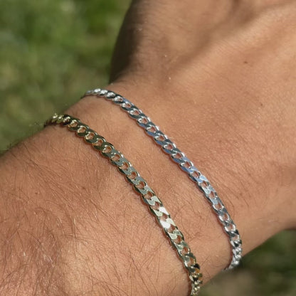 925 Sterling Silver 4mm Curb Bracelet