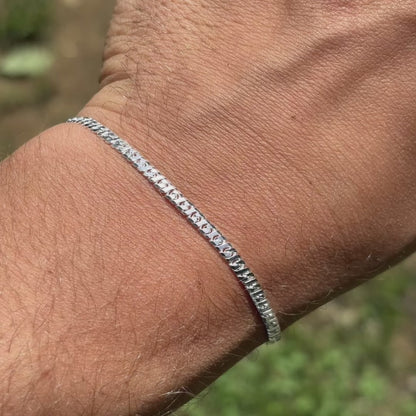 925 Sterling Silver 2.5mm Dollar Link Bracelet