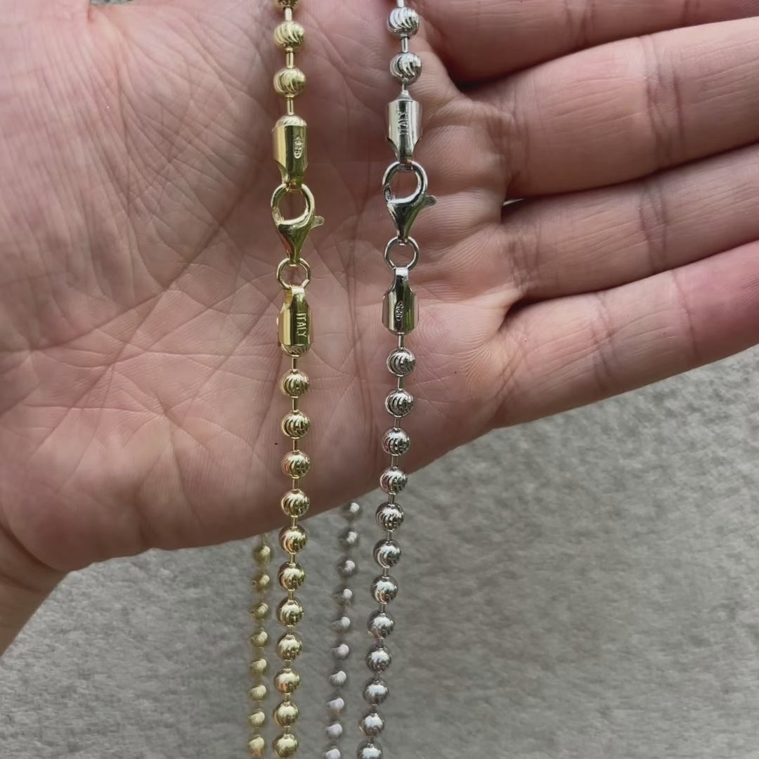 925 Sterling Silver 5mm Bead Chain Necklace