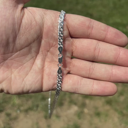 925 Sterling Silver 5mm Dollar Chain Necklace