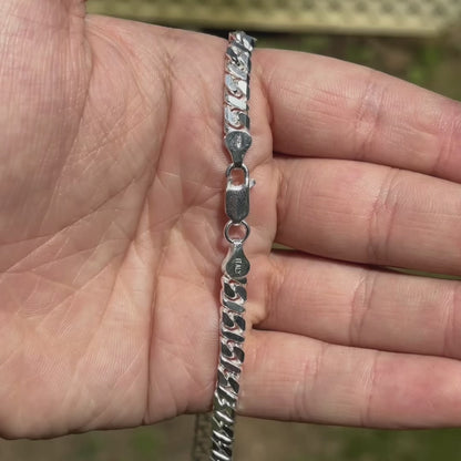 925 Sterling Silver 6mm Dollar Chain Necklace