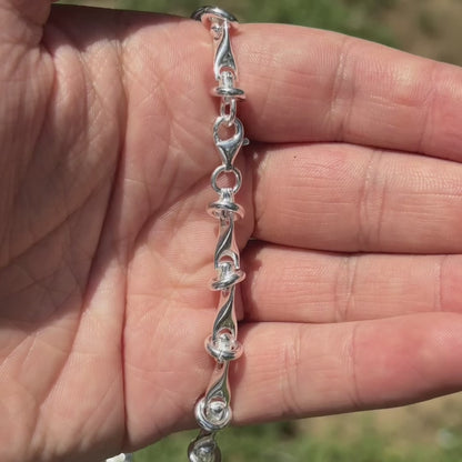 925 Sterling Silver 8mm Barbed Wire Chain Necklace