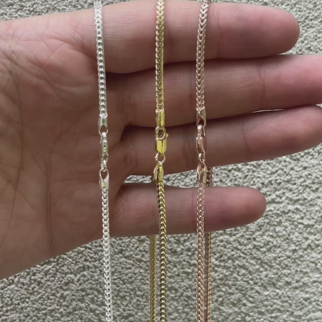 925 Sterling Silver 2mm Franco Chain Necklace