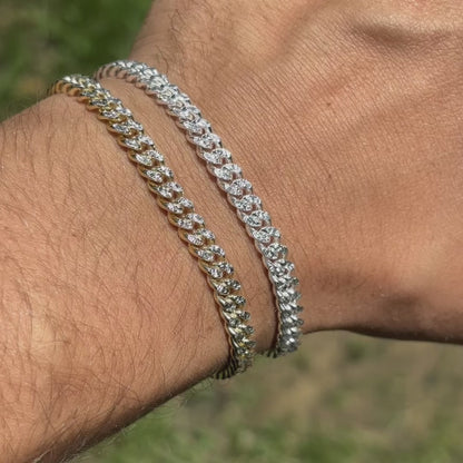 925 Sterling Silver 5mm Diamond Cut Miami Cuban Bracelet