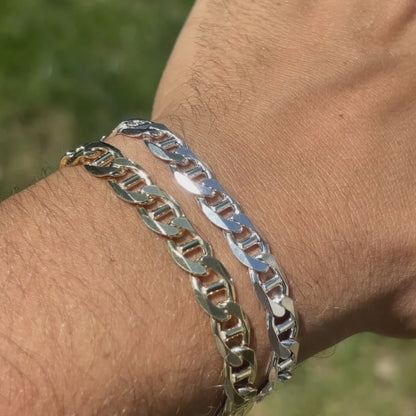 925 Sterling Silver 8mm Mariner Bracelet