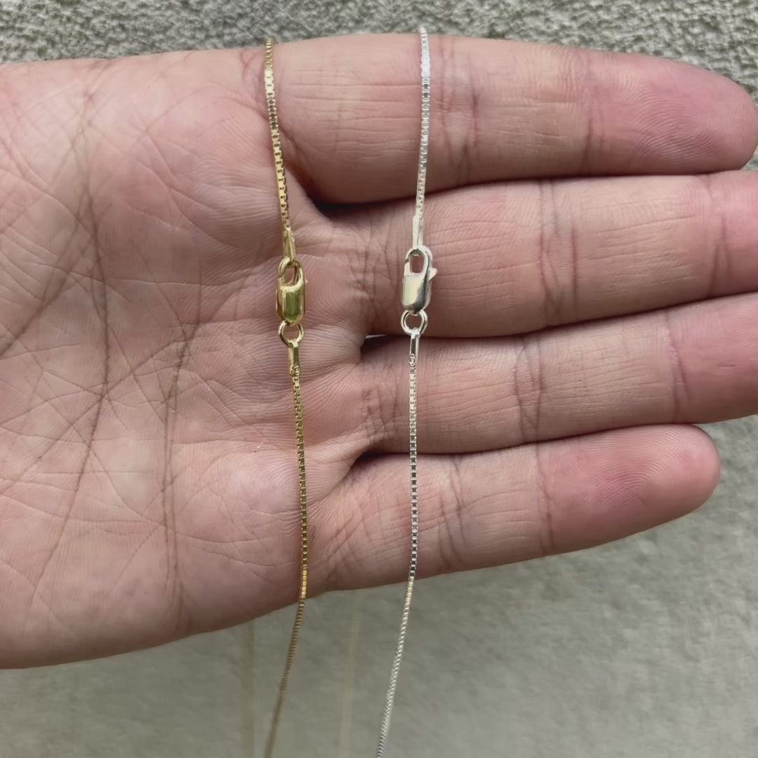 925 Sterling Silver 1mm Box Chain Necklace