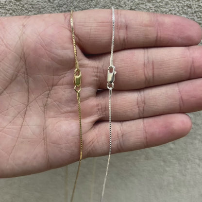 925 Sterling Silver 1mm Box Chain Necklace