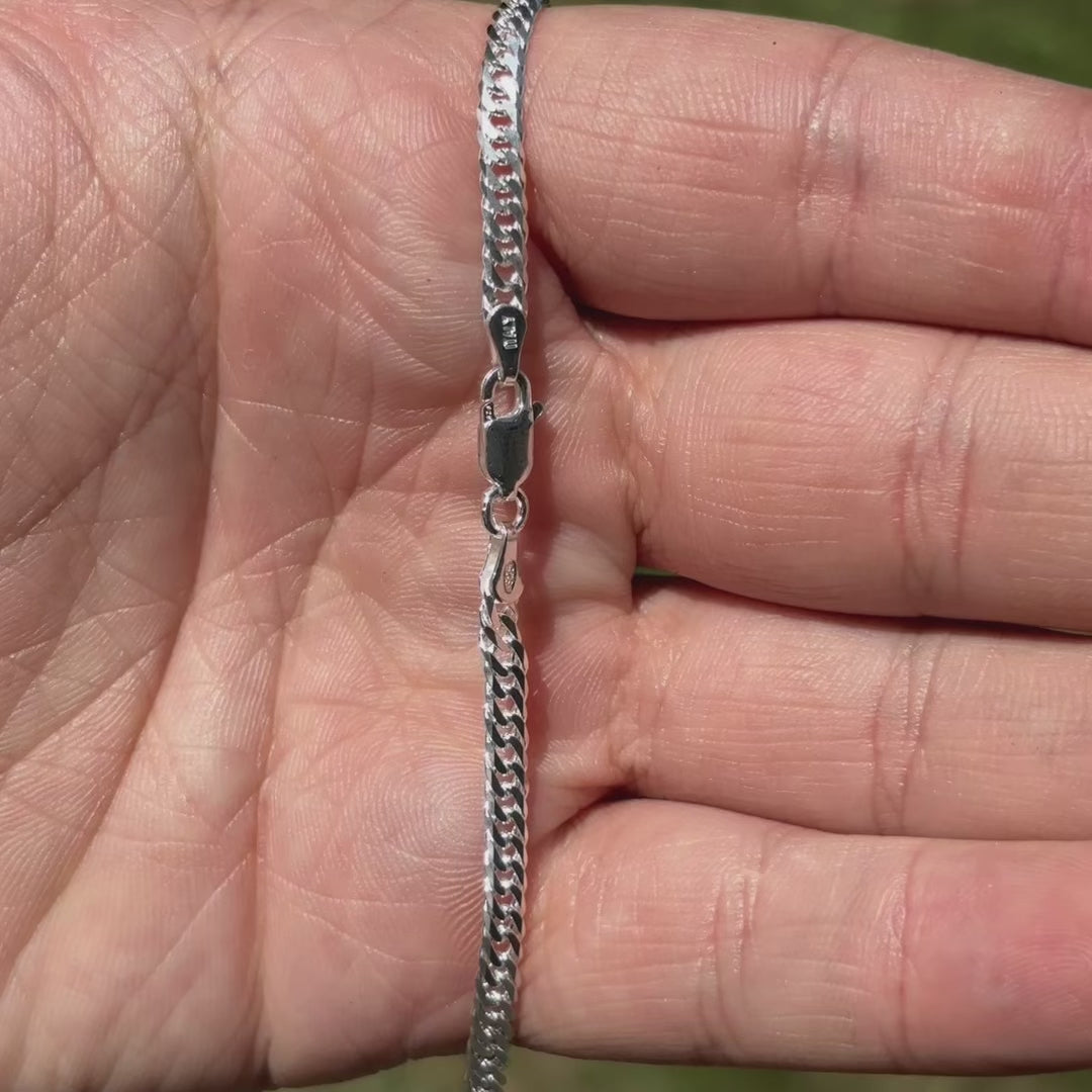 925 Sterling Silver 3.5mm Double Curb Chain Necklace