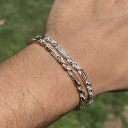 925 Sterling Silver 4mm Figarope Milano Bracelet