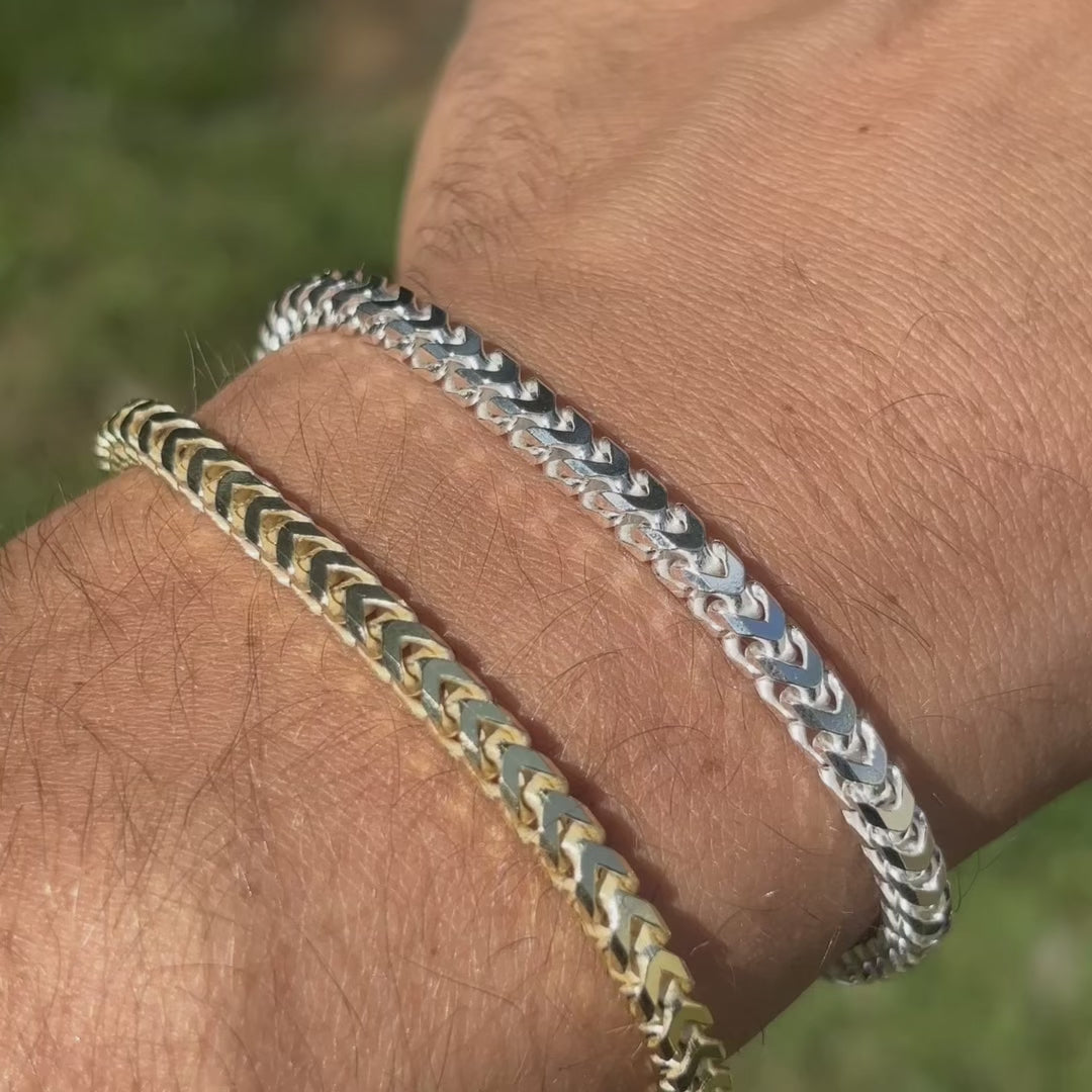 925 Sterling Silver 4mm Franco Bracelet