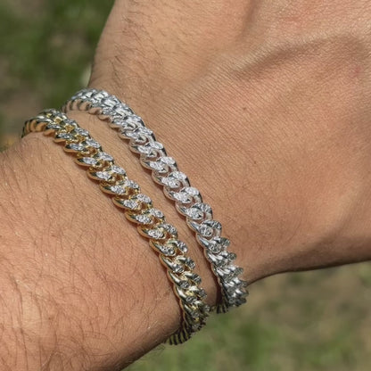 925 Sterling Silver 7mm Diamond Cut Miami Cuban Bracelet