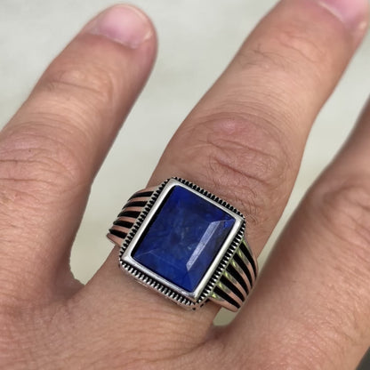 925 Sterling Silver Blue Sapphire Ring