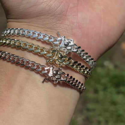 925 Sterling Silver 5mm Miami Cuban W. Box Clasp Bracelet