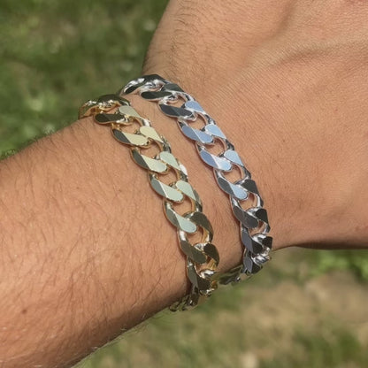925 Sterling Silver 12mm Curb Bracelet