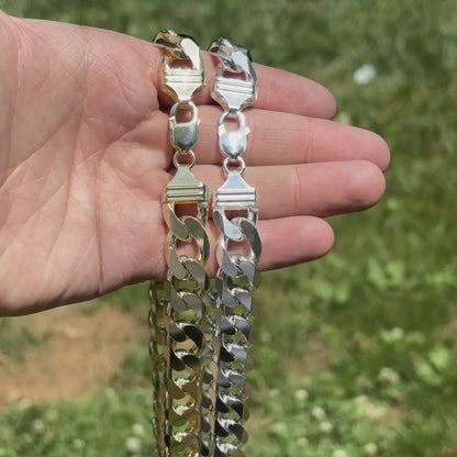 925 Sterling Silver 15mm Curb Chain Necklace