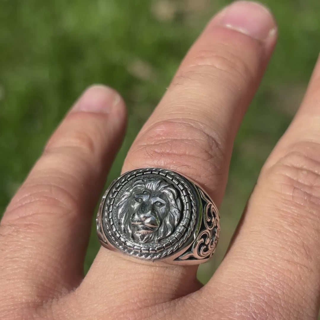 925 Sterling Silver Lion Ring