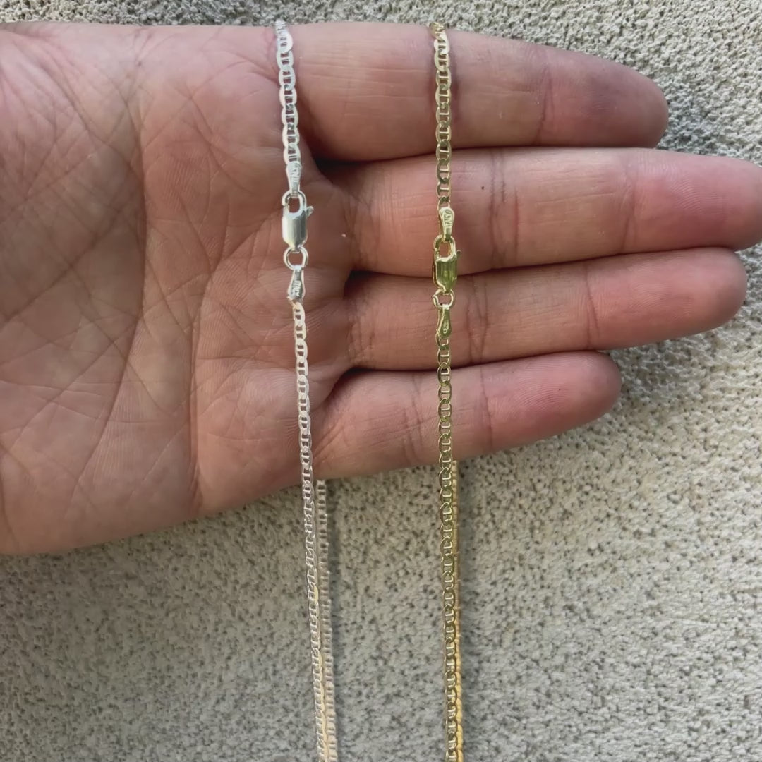 925 Sterling Silver 2.5mm Mariner Chain Necklace