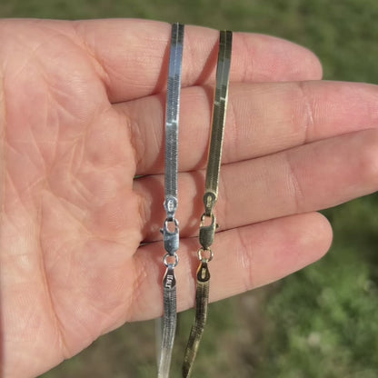 925 Sterling Silver 3.5mm Herringbone Chain Necklace