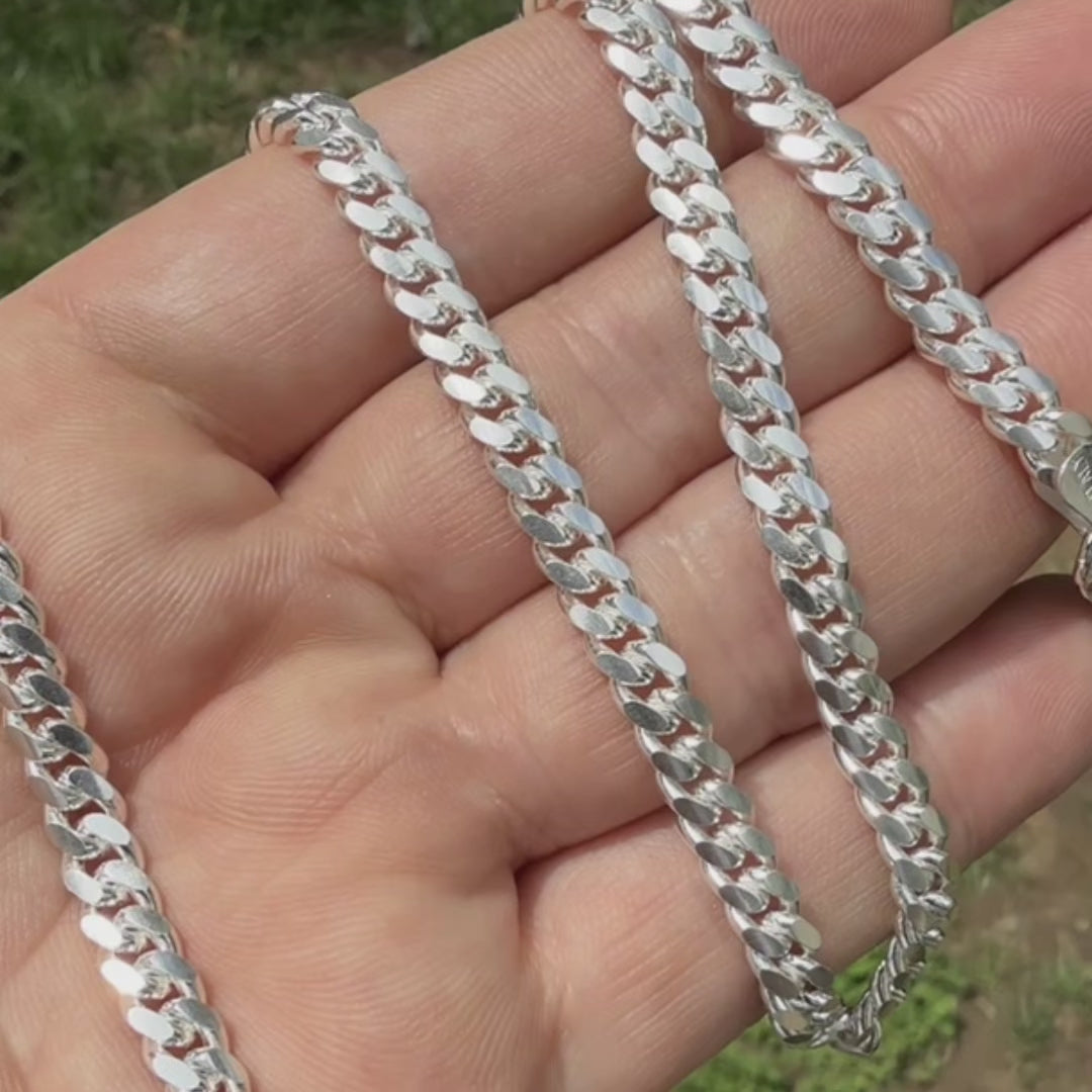 925 Sterling Silver 5.5mm Miami Cuban Chain Necklace