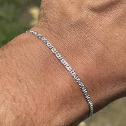 925 Sterling Silver 2.5mm Tiger Eye Bracelet