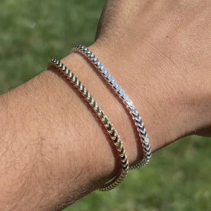 925 Sterling Silver 3mm Franco Bracelet